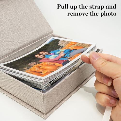 Yopih 5x7 Linen Photo Storage Box - Ideal for Preserving and Organizing Your Precious Photos, Certificates, Scrapbooking S...