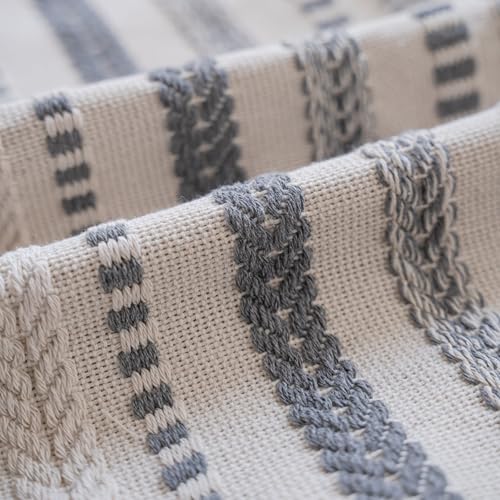 Cethom Grey Boho Lumbar Pillow Covers 14x36 Long, Stripe Textured Decorative Couch Pillow Cases for Bed, Sofa, Living Roo...