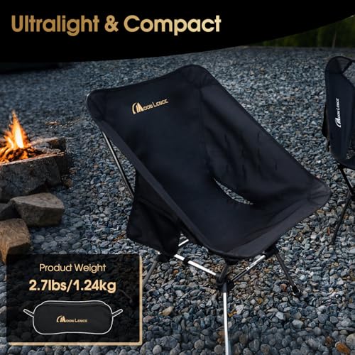 MOON LENCE Portable Camping Chair Plus, Larger & Roomier, Compact and Lightweight Still, Folding Chair for Backpacking & H...