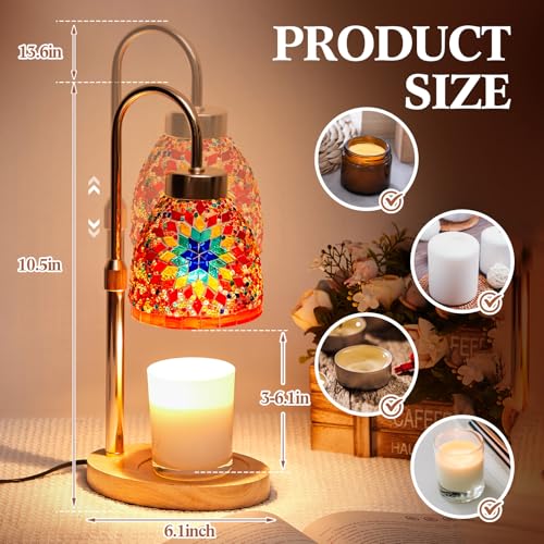 Baquler Turkish Candle Warmer Lamp with Timer Electric Dimmable Candle Warmer Turkish Table Lamp Adjustable Height Morocca...