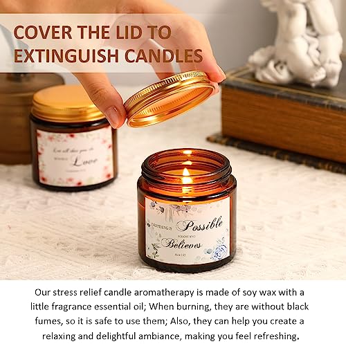 MTLEE 10 Jars Christian Religious Scented Candles 3.5oz Stress Relief Aromatherapy Gifts Natural Soy Decorative Long Lasti...