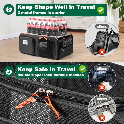 pidipiti 17x13x8 Frontier Allegiant Breeze Airlines Approved top Expandable pet Carrier for Extra-Small Dog/Small cat,Weig...