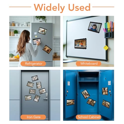 Mingting Magnetic Picture Frame, 10 Pack Magnetic Frame Reusable, Magnetic Photo Frames for Refrigerator 4x6” With Wavy Bo...