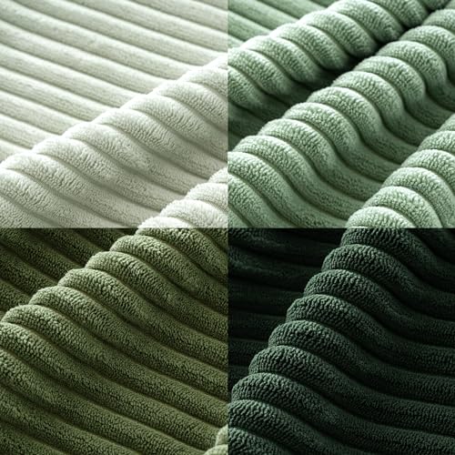 MIULEE Boho Farmhouse Sage Green Throw Pillow Covers 18x18 Inch Set of 4 Mordern Nordic Cushion Covers Soft Corduroy Sprin...