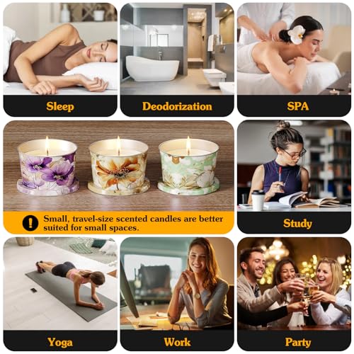 3-Pack Aromatherapy Candle Set - Travel-Size Scented Candles 2.5 oz Each | 10+ Hour Relaxing Long-Lasting Burn | Fragrant ...