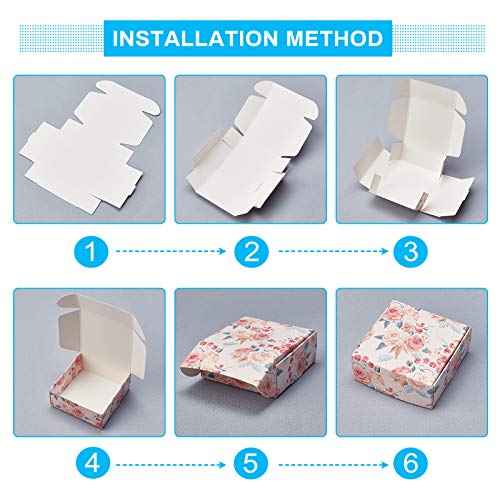 PH PandaHall 30 Pack Kraft Gift Box, 5 Style Flower Soap Boxes Gift Wrapping Box Cookie Treat Boxes for Homemade Soap Chri...