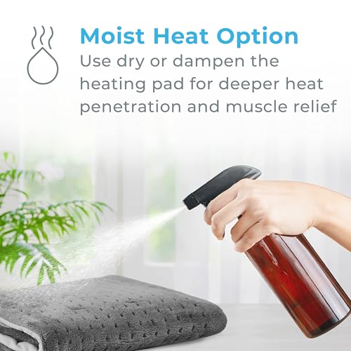 Pure Enrichment® PureRelief® XL Heating Pad - 12" x 24" Electric Heating Pad for Back Pain & Cramps, 6 Heat Settings, Soft...
