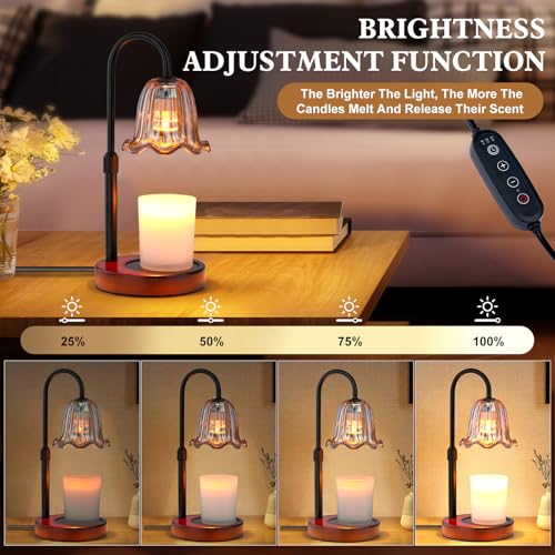 GOIUEDBZ Candle Warmer Lamp Electric: Timer Dimmer Candles Warming Jar Light - Height Adjustable Dimmable Warmers Lamps - ...