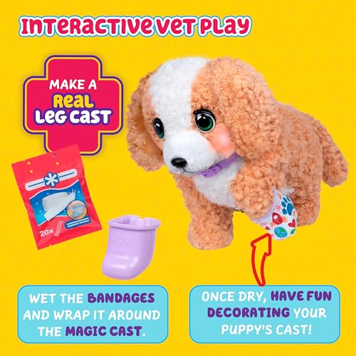 Little Live Pets Ouchies Amazon Exclusive Hazel The Poodle Plush, 50+ Sounds, Limping to Walking Puppy Toy & Carrier, Inte...