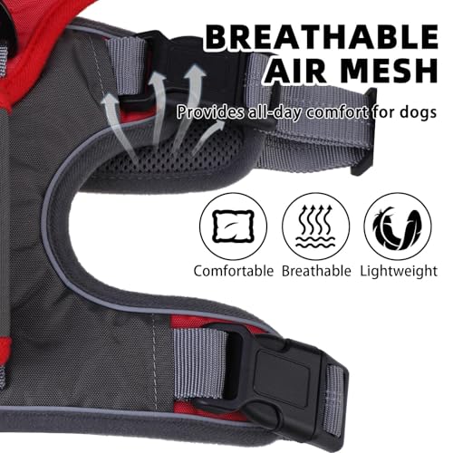 PUPTECK Escape Proof Dog Harness and Leash Set Upgraded No Pull Reflective Dog Vest with Lift Handle, Easy Control Pet Har...