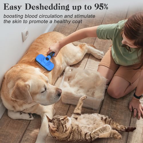 Swihauk Self Cleaning Slicker Brush - Skin Friendly Deshedding Grooming Tool for Dogs & Cats, Suitable for Shedding & Hair...