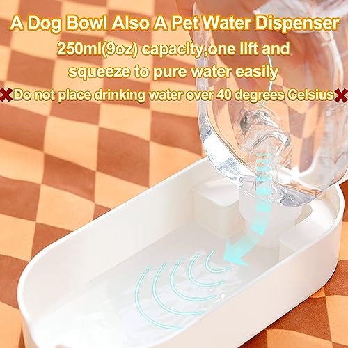 HEYISME 2-in-1 Dog Bowl & Water Bottle, Large Food Container for Dog Treats, Steak, Sticks, Bars - Portable Pet Dispenser ...