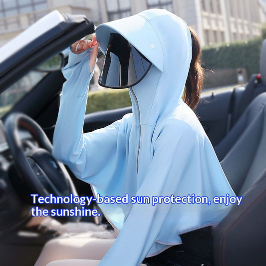 Cycling While Picking Tea UV Protective Sun Blocking Hooded Jacket