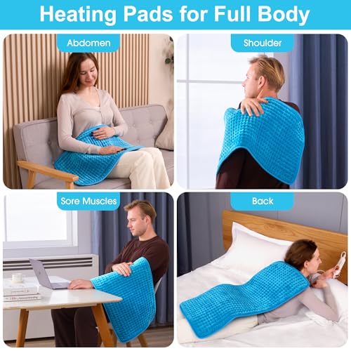Boileau Electric Heating Pad for Back Pain and Period Cramps Relief, 17"x33" Extra Large XXXL, 3 Heating Levels Heat Pad w...