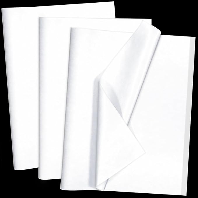 100 Sheets White Tissue Paper Artdly 14 x 20 Inches Recyclable White Wrapping Paper Bulk for Weddings Birthday DIY Project...