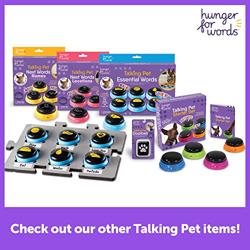 Hunger for Words Talking Pet Doorbell - 1 Piece Doorbell for Dogs, Doggie Doorbell, Perfect for Dog Potty Training, Talkin...