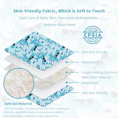 Gel Car Seat Cooler Pad for Children,Summer Breathable Ice Stroller Cooler Mat,Multifunctional Baby Cooling Pad Suitable f...
