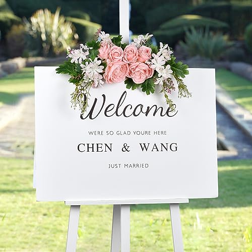 Artiflr 2 Pack Artificial Peony Garland Flowers, 12ft Floral Greenery Garland Rose Flower Vine with Pink Peony and Green L...