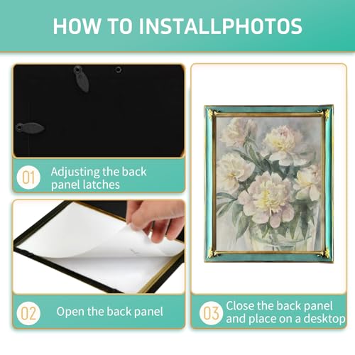 JINHUANG 8x10 inch Vintage Picture Frame, Elegant Antique Photo Frame with Glass Front, Antique Ornate Photo Frame Desktop...