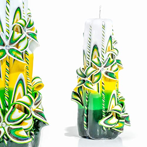 Carved Candle Artisan, Handcrafted Decorative Dipped, Home Decor, Fancy Unique Birthday Gift, New Year, Large, Thanksgivin...