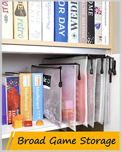 SUNEE Multisize Mesh Zipper Pouches (Black, 21 Packs), Water-Resistant Zip Bag for School Office Supplies, Puzzles & Games...