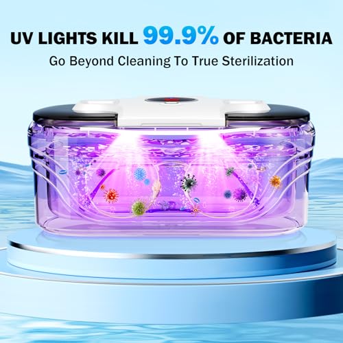 Ultrasonic Cleaner, 48KHz Jewelry Cleaner 400ML, Ultrasonic Retainer Cleaner for Eyeglasses Rings Watch Band Necklace Eari...