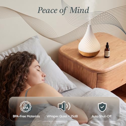 Cegsin Essential Oil Diffuser with Adapter, 130ml Aromatherapy Scent Machine for Home & Office, 7 Color LED & Breathing Li...