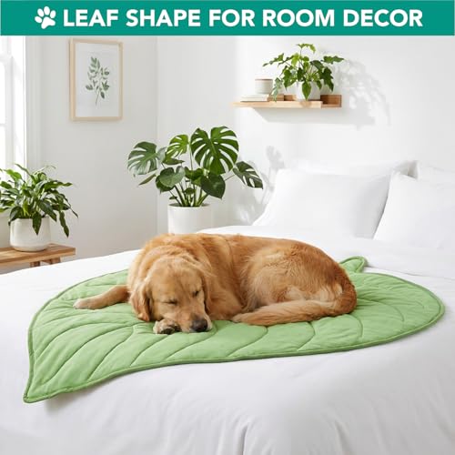 PetAmi Dog Cooling Mat, Leaf Shape, Reversible Cooling Nylon Blanket Soft Fleece Pet Pad for Dogs Cats, Summer All Season ...