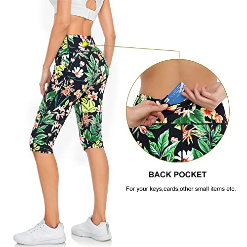 RIMLESS 7 Women's Leggings with Pockets High Waist Cotton Yoga Pants Workout Running Athletic Capris