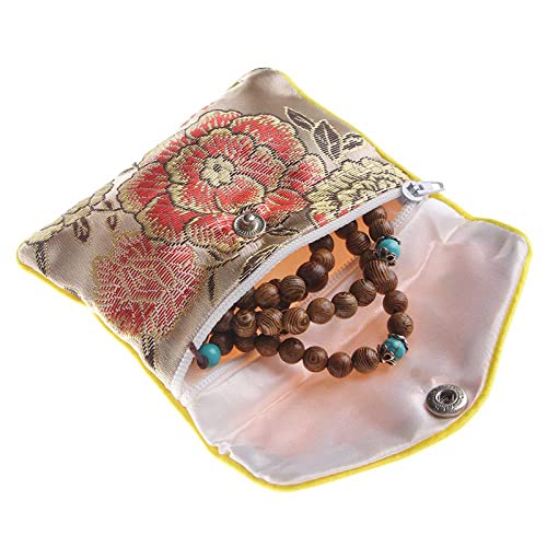 Baitaihem 9 Pack Jewelry Purse Pouch Gift Bags Chinese Silk Style Brocade Embroidered Bag,Multiple Colors(Small&Medium&Large)