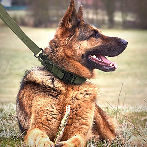 Eitchen Tactical Dog Collar and Leash Set Heavy Duty Military Dog Collar with Handle and Metal Buckle for Medium and Large...