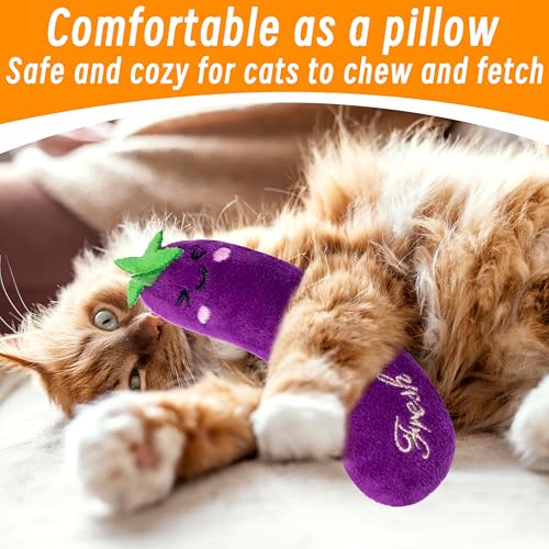 Seyezo Catnip Toys for Indoor Cats, 5 Pack Cat Toys for Cats, Fluffy Catnip Toys for Chewing Playing, Interactive Kitten T...