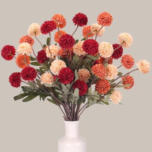 CEWOR 10pcs Fall Artificial Flowers for Vase, Fake Flowers for Autumn Table Centerpieces Decor, Aesthetic Artificial Flowe...