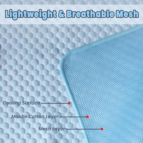 BCBOPE Washable Dog Cooling Mat, Ice Silk Self Cooling Pad for Small Medium Dogs & Cats, Breathable Pet Cooling Blanket fo...
