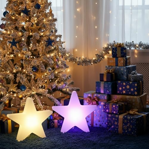 COPU 12-inch LED Star Sign Night Light, Fun & Cute Stars Mood Lamp for Kids, 16 RGB Colors & 4 Modes, Rechargeable, Waterp...