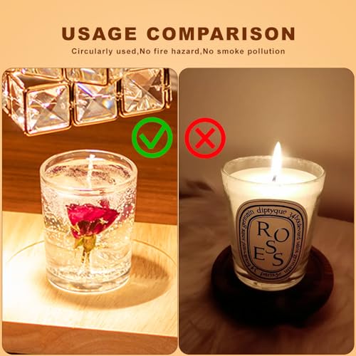 ACALEPH Candle Warmer Lamp with Timer and Dimmer, Electric Wax Warmer Height Adjustable,Table Light Imitated Crystal Shape...