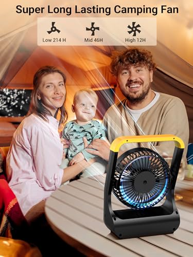Gazeled Battery Powered Fan, Long Lasting Battery Operated Fans for Camping, Portable D-Cell Desk Fan with Timer, 3 Speed...