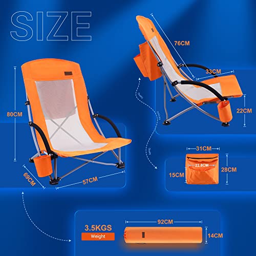 Nice C Beach Chair, Sling Sand River Chairs for Adults, Sillas De Playa, Beach Seat with Cooler High Back, Cup Holder & Ca...