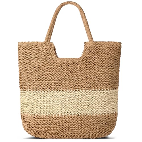 TOBEHIGHER Straw Beach Bags for Women - Summer Woven Tote Bag Shoulder Handbags, Large Beach Bag for Women for Holiday