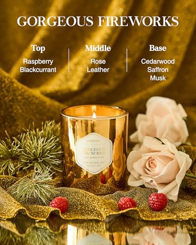 M&SENSE Gorgeous Fireworks Floral Scented Candle, 11.3oz Aromatherapy Gifts 70 Hours Long Lasting Burn, Cotton Wick Natura...