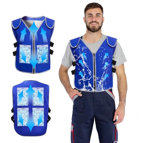 Cooling Vest With 20pcs Ice Packs for Men Women - Cold Vest Adjustable Cool Jacket for Working Outdoor