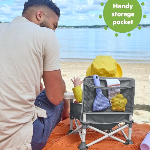 Bright Starts Pop ‘N Sit Portable Booster Seat, 3-in-1 Floor Seat, Travel High Chair & Toddler Booster with Feeding Tray, ...