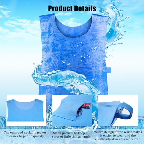 YCWF Cooling Ice Vest for Men Women,PVA Water Activated Evaporative Cool Cold Vest for Hot Weather Working Running
