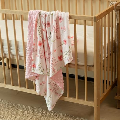 CIVARUA KIDS Floral Baby Blankets for Girls - Super Soft Nursery Minky Blanket, Newborn Baby Blanket with Double Layer Dot...