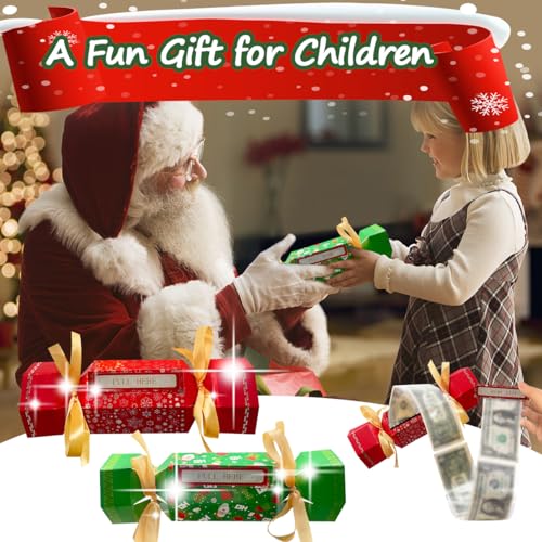 Yiishuiil Christmas Surprise Money Pull Pouch, 2PCS DIY Christmas Money Holders for Cash Cash Gift Pouch for Gift Birthday