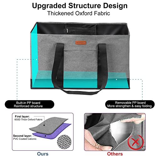 WONDAY Extra Large Foldable Grocery Tote Bag With Handles for Storage, Picnics, Beach, Pool, Laundry - Reusable Shopping B...