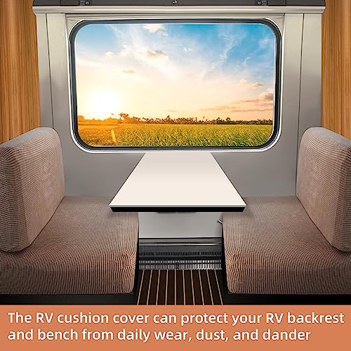 RunNico RV Dinette Cushion Cover-Elastic Camper Cushion Slipcovers-Stretchable Loveseat Sofa Furniture Protector for RV Ca...