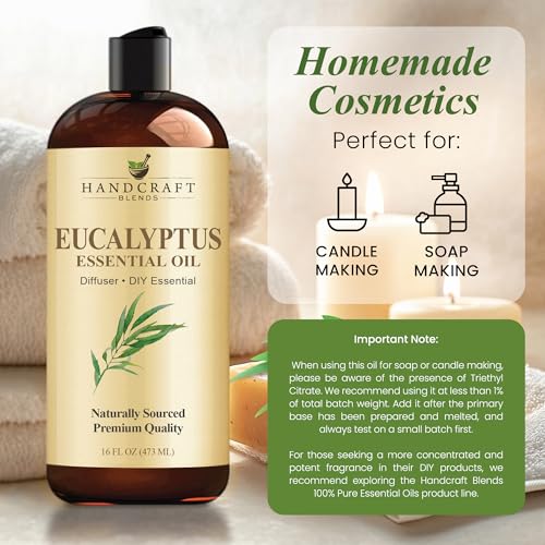 Handcraft Blends Eucalyptus Essential Oil - Huge 16 Fl Oz - for Candle Making, Soap Making, Diffusers, and Aromatherapy
