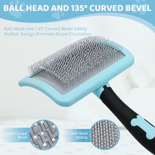 Great Pyrenees Brush,Dog Brush for Great Pyrenees,De-shedding and Fluffing Grooming Brush,Gifts for Great Pyrenees,Blue