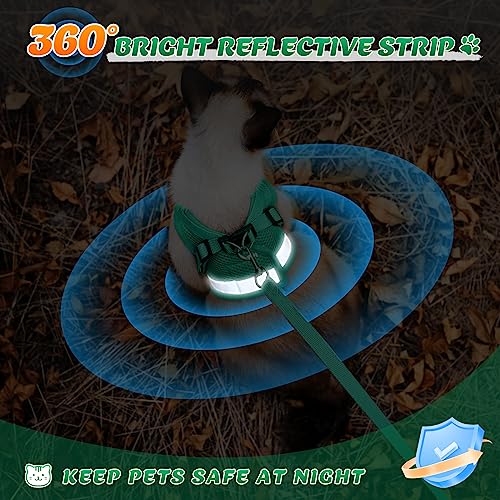 Supet Cat Harness and Leash Set - Soft Mesh Adjustable Cat Vest Harness with Reflective Strap for Walking Cat and Puppy Ra...